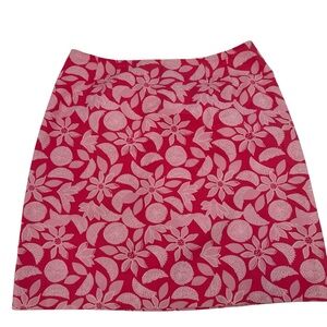 Lilly Pulitzer Floral and Fruit Print Mini Pencil Skirt 6p